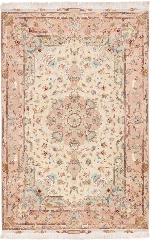 Detail image of 6' 6 x 10' Hand Knotted Tabriz Persian Rug