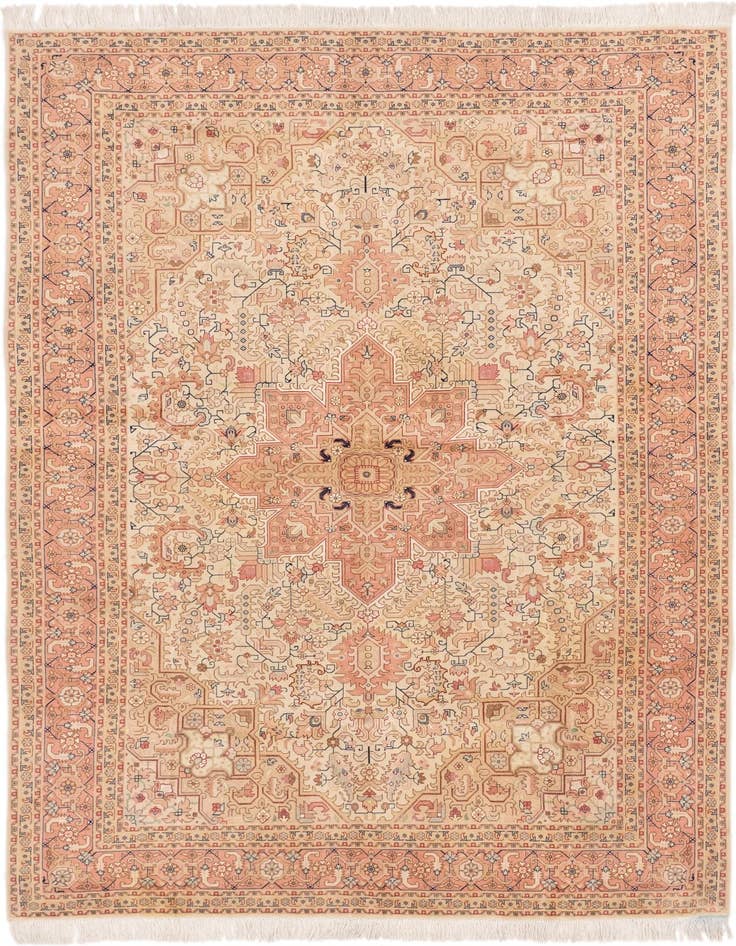 Detail image of 6' 7 x 9' 10 Hand Knotted Tabriz Persian Rug