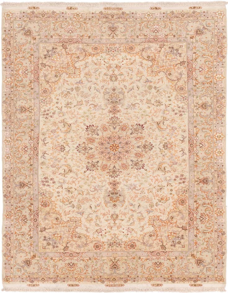 Detail image of 6' 6 x 10' Hand Knotted Tabriz Persian Rug