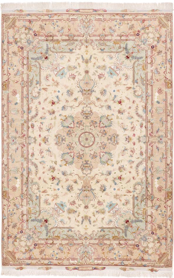 Detail image of 6' 6 x 9' 10 Hand Knotted Tabriz Persian Rug