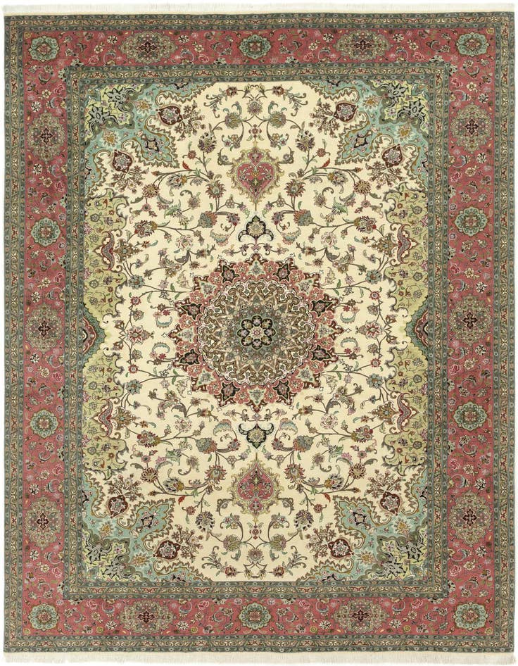 Detail image of 8' 2 x 11' 7 Hand Knotted Tabriz Persian Rug