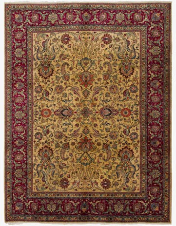 9' 3 x 12' 4 Hand Knotted Tabriz Persian Wool Rug