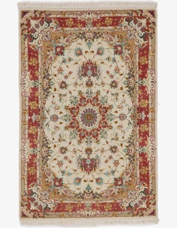3' 3 x 5' 1 Hand Knotted Tabriz Persian Rug