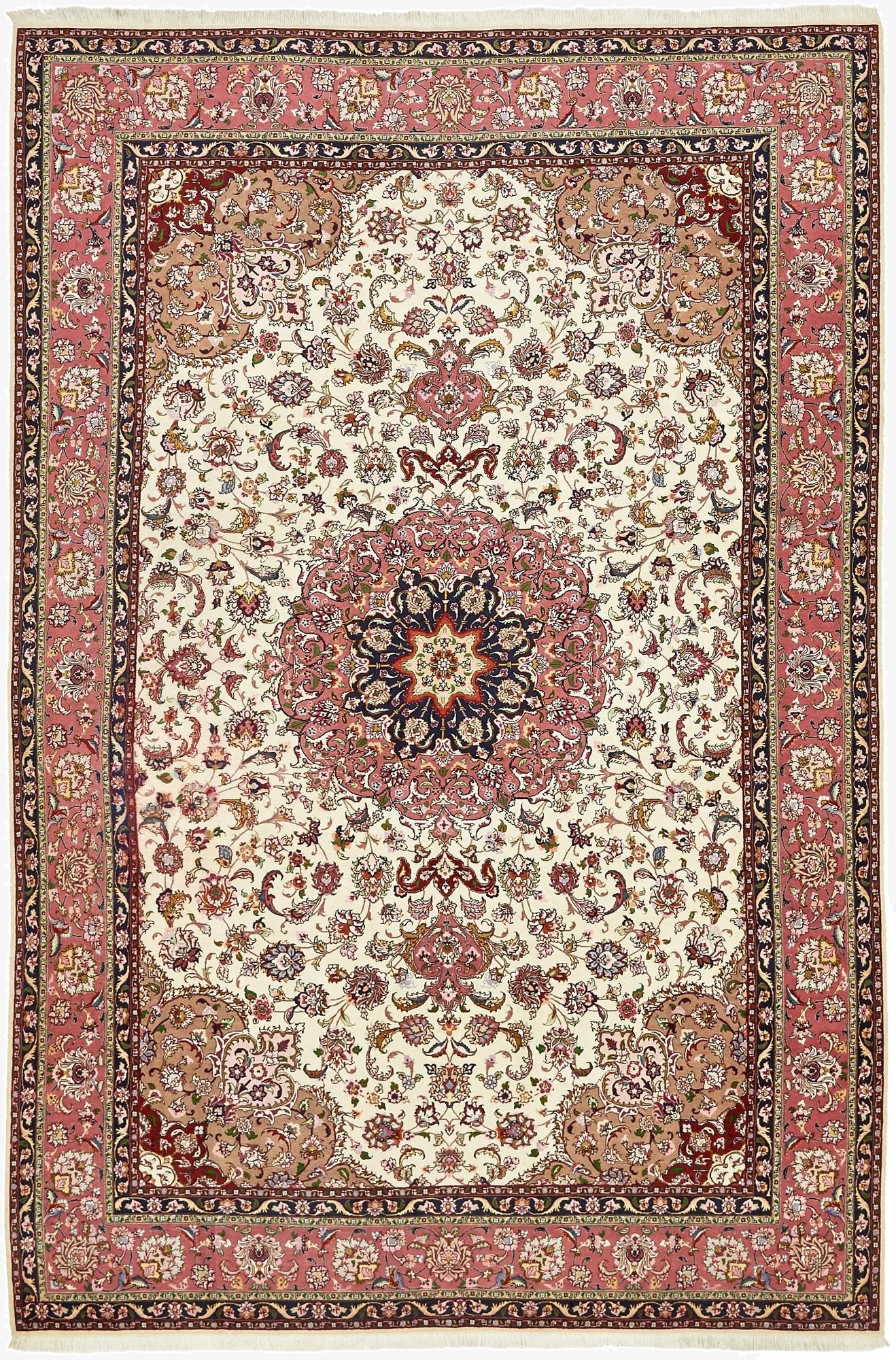 6' 6 x 10'  Hand Knotted Tabriz Persian Rug