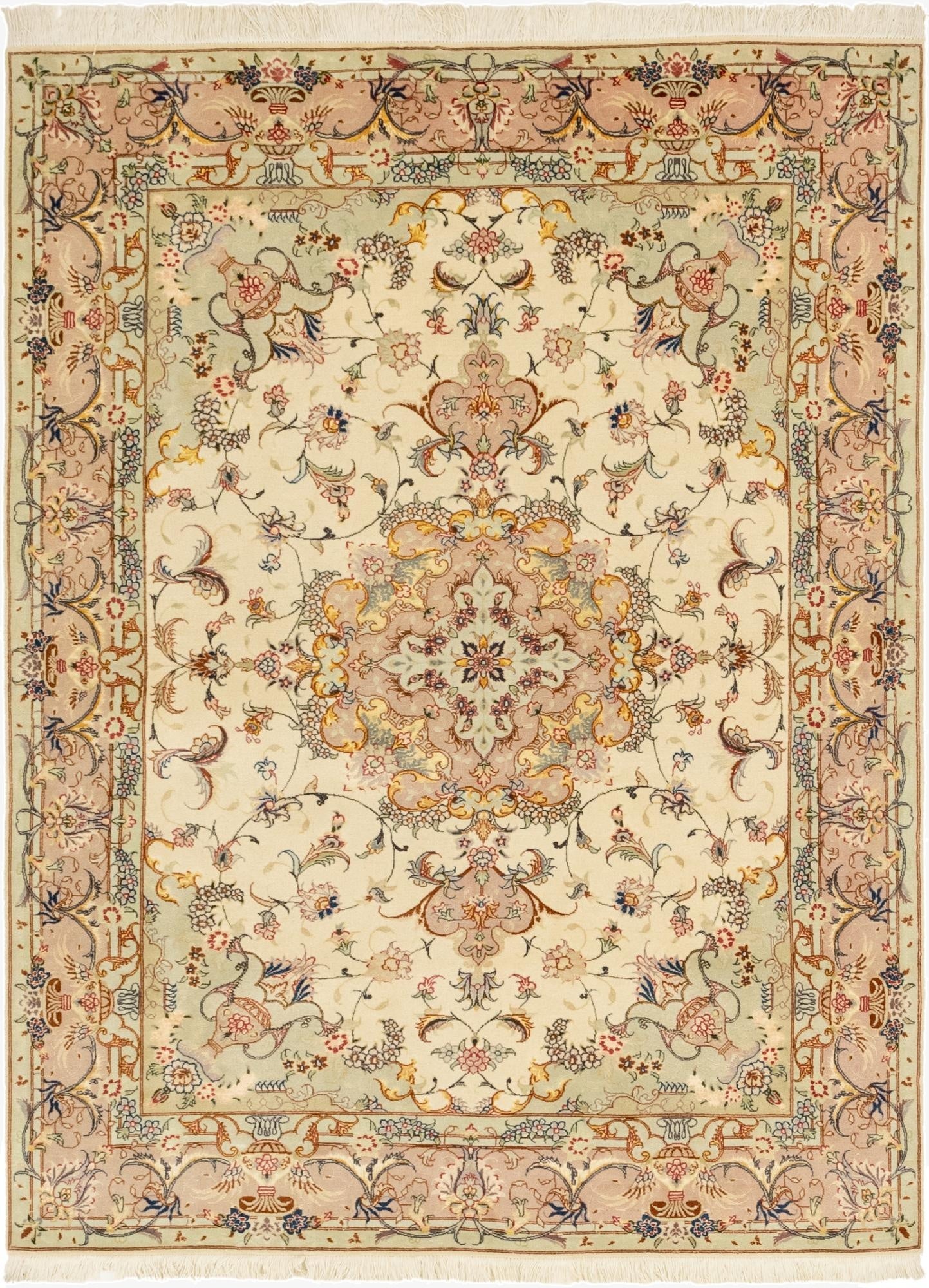 5' x 6' 9  Hand Knotted Tabriz Persian Rug