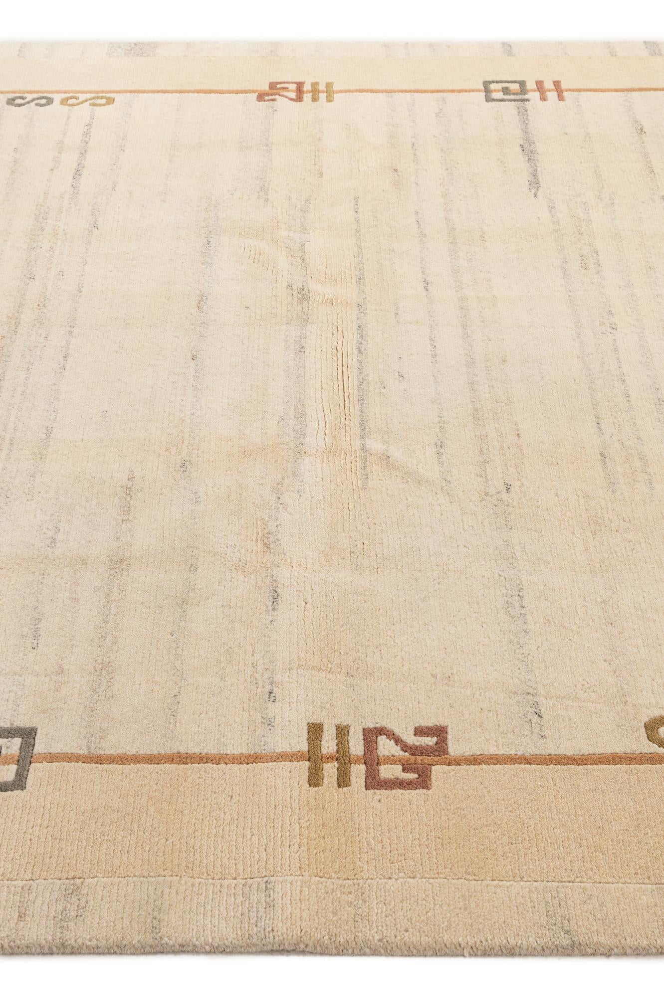 6' 7 x 8' 2 Hand Knotted Tibet Wool Rug
