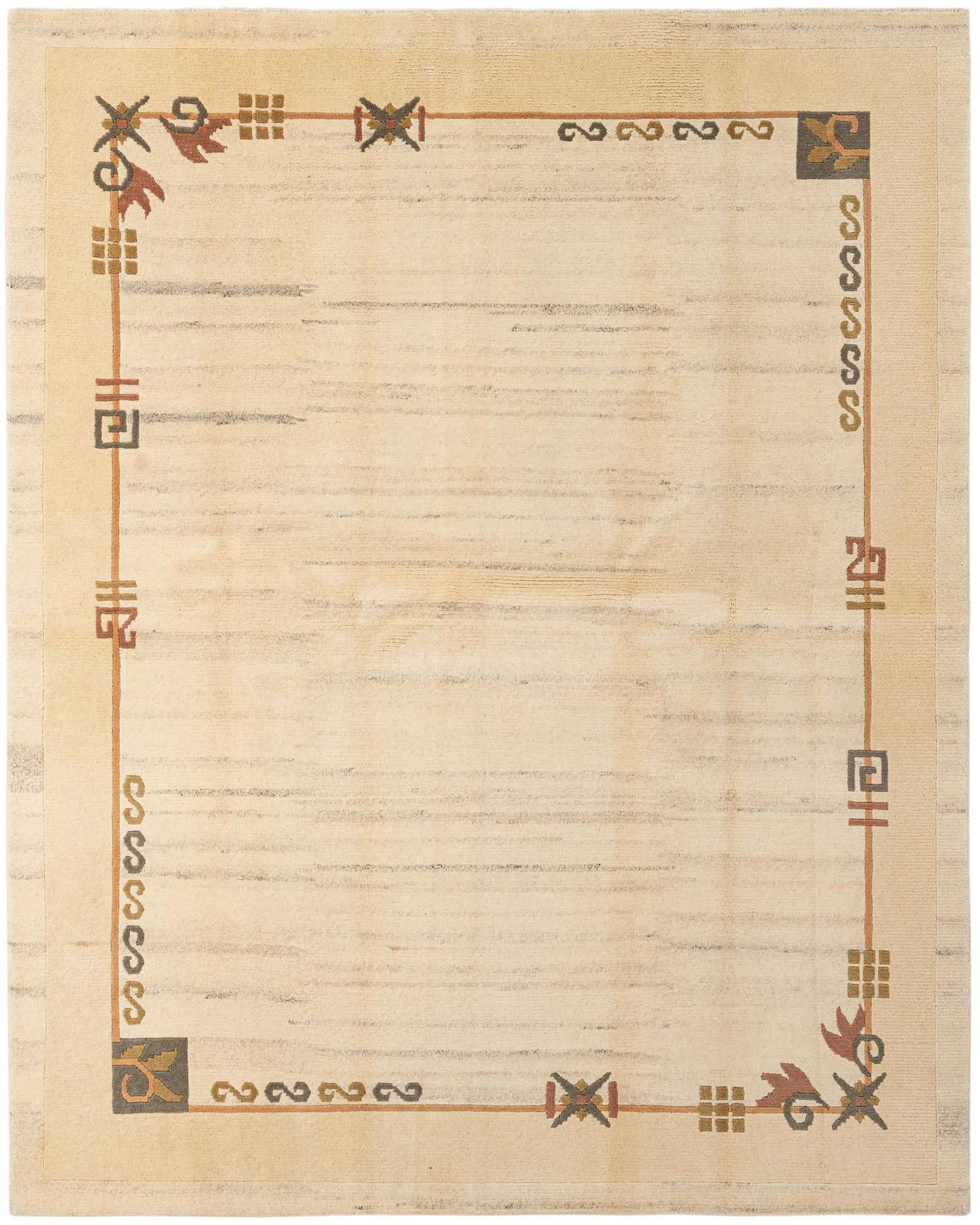 6' 7 x 8' 2 Hand Knotted Tibet Wool Rug