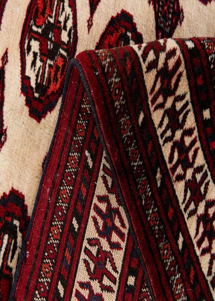 4' 1 x 6' 2 Hand Knotted Torkaman Persian Wool Rug