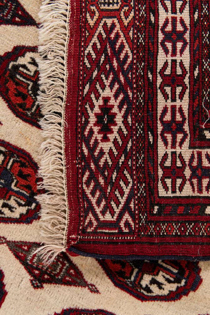 4' 1 x 6' 2 Hand Knotted Torkaman Persian Wool Rug