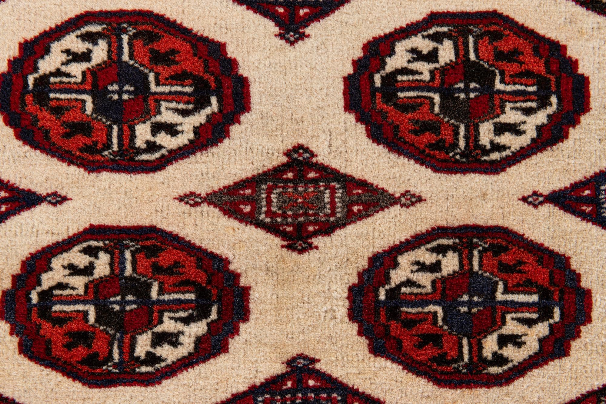 4' 1 x 6' 2 Hand Knotted Torkaman Persian Wool Rug