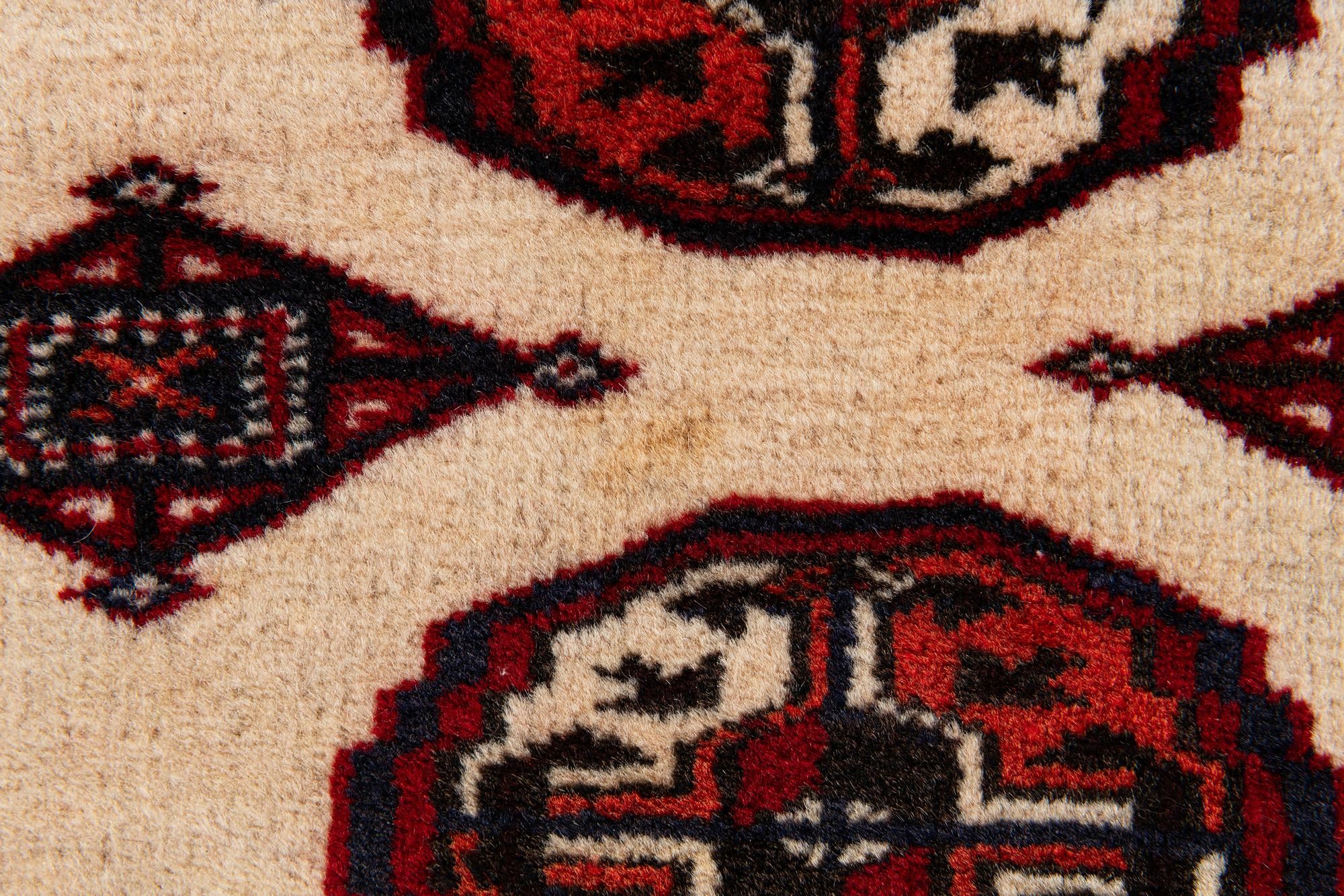 4' 1 x 6' 2 Hand Knotted Torkaman Persian Wool Rug