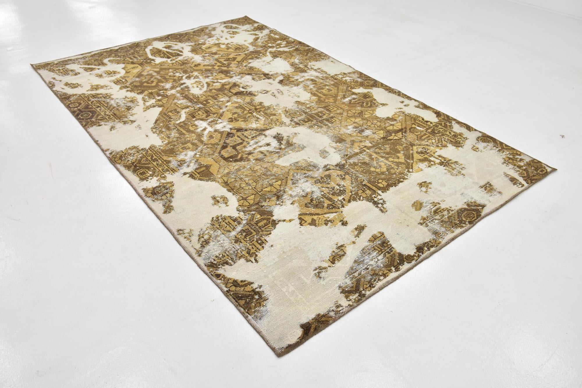 6' 2 x 9' 10 Hand Knotted Ultra Vintage Persian Wool Rug