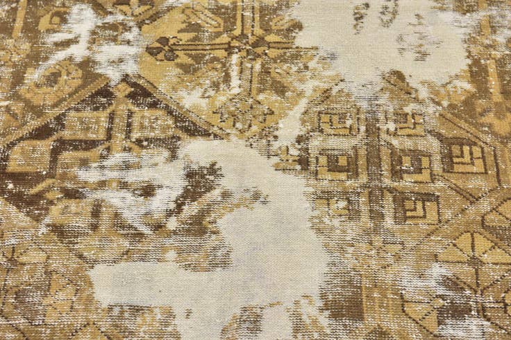 Detail image of 6' 2 x 9' 10 Hand Knotted Ultra Vintage Persian Wool Rug