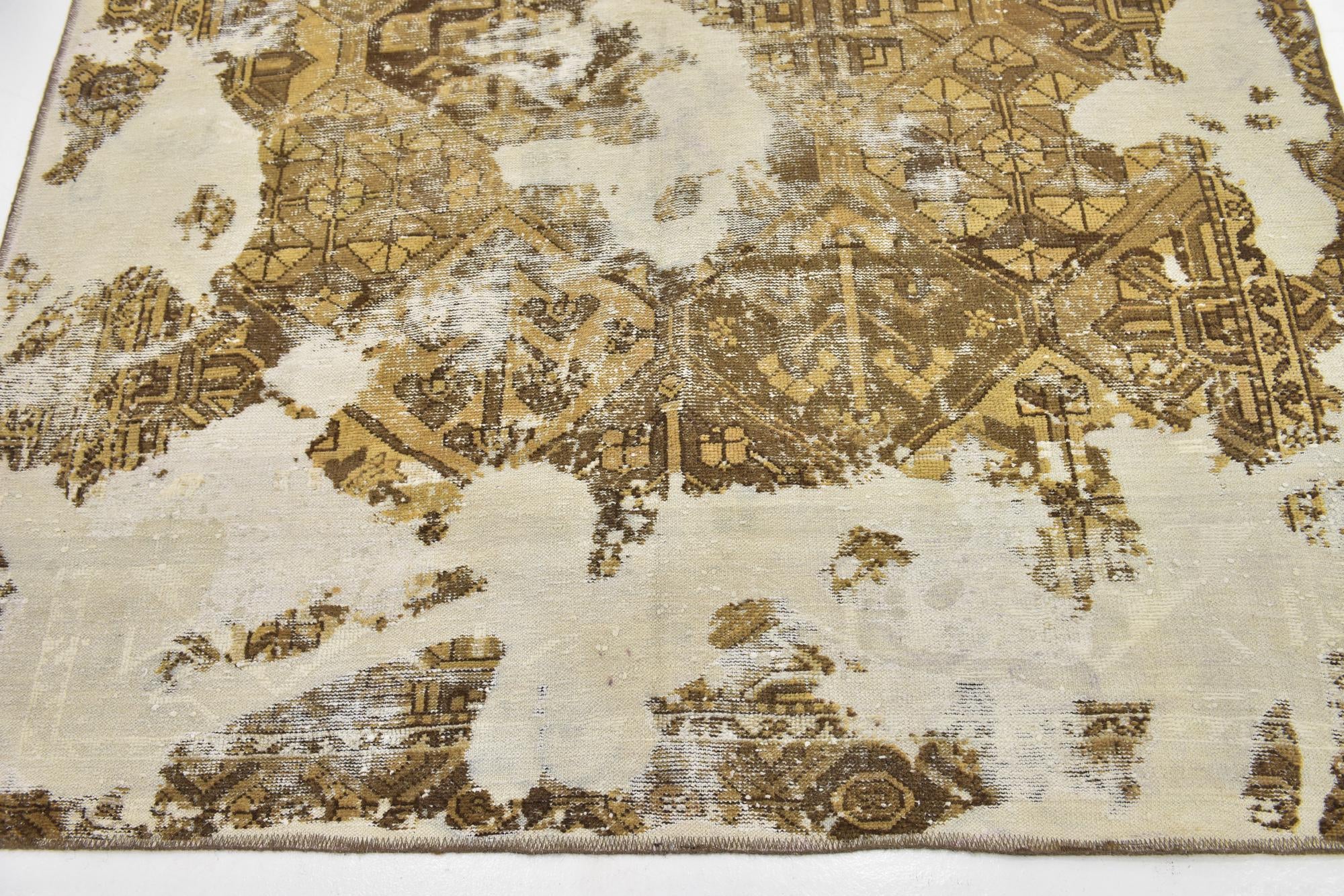 6' 2 x 9' 10 Hand Knotted Ultra Vintage Persian Wool Rug