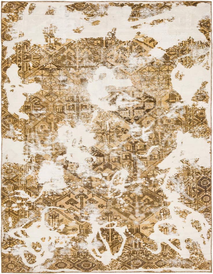 Detail image of 6' 2 x 9' 10 Hand Knotted Ultra Vintage Persian Wool Rug