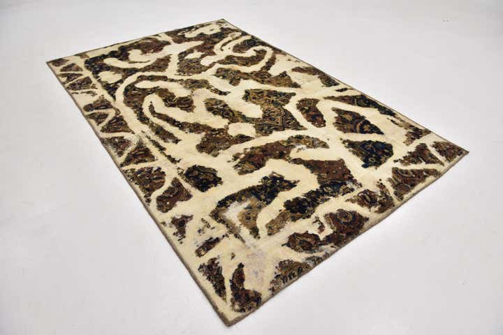 5' 9 x 9' Hand Knotted Ultra Vintage Persian Wool Rug