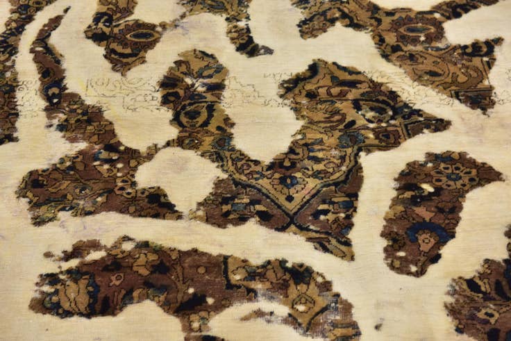 Detail image of 5' 9 x 9' Hand Knotted Ultra Vintage Persian Wool Rug