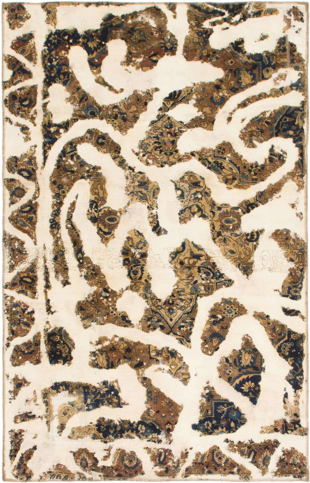 5' 9 x 9' Hand Knotted Ultra Vintage Persian Wool Rug