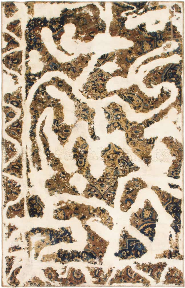 5' 9 x 9' Hand Knotted Ultra Vintage Persian Wool Rug