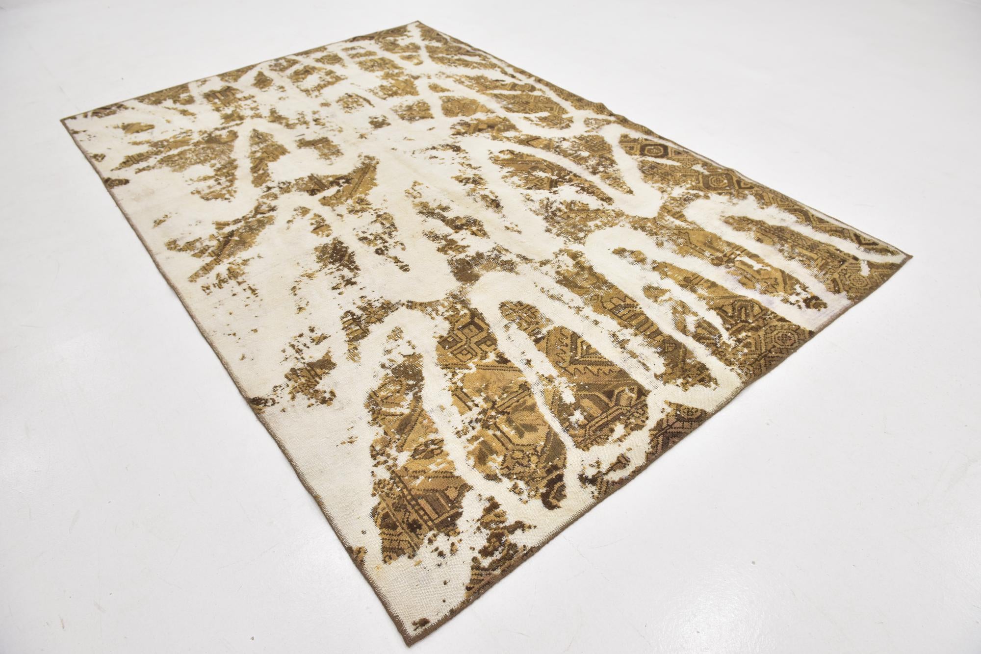 6' 4 x 9' 6 Hand Knotted Ultra Vintage Persian Wool Rug