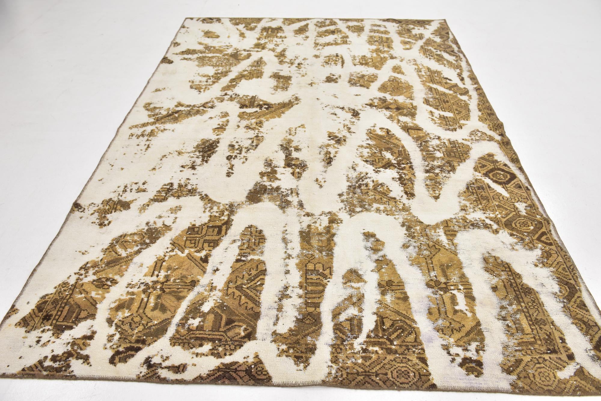 6' 4 x 9' 6 Hand Knotted Ultra Vintage Persian Wool Rug