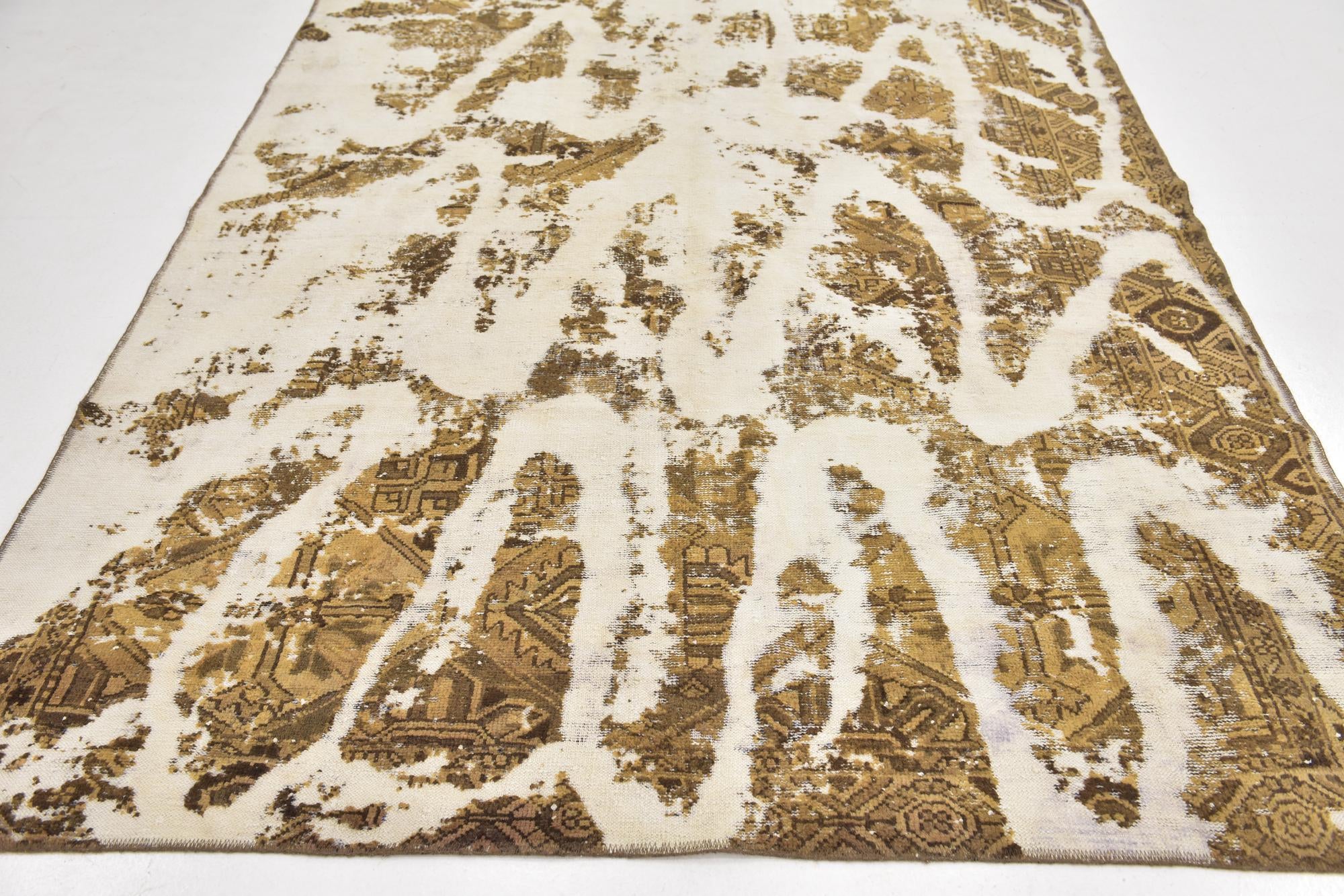 6' 4 x 9' 6 Hand Knotted Ultra Vintage Persian Wool Rug