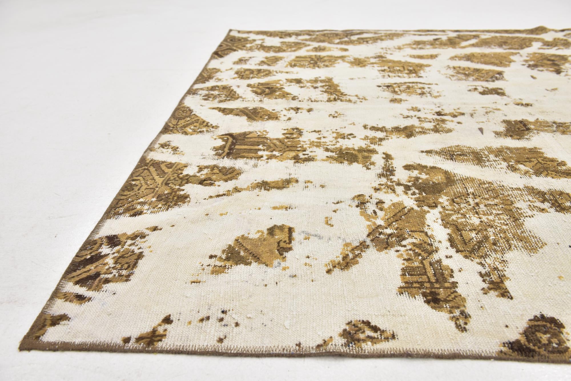 6' 4 x 9' 6 Hand Knotted Ultra Vintage Persian Wool Rug