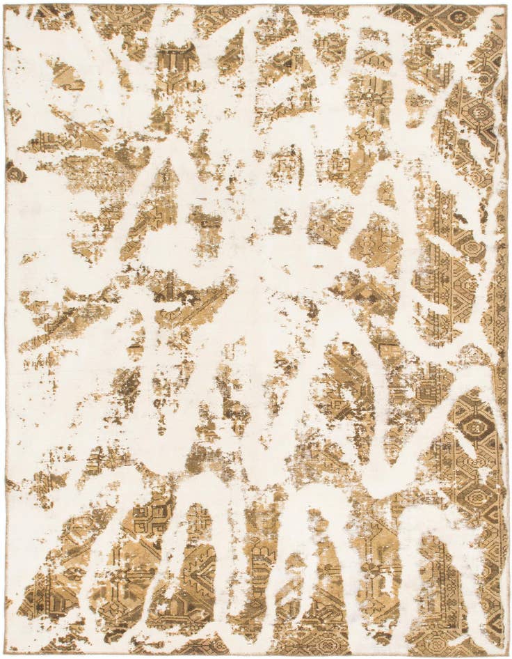 Detail image of 6' 4 x 9' 6 Hand Knotted Ultra Vintage Persian Wool Rug