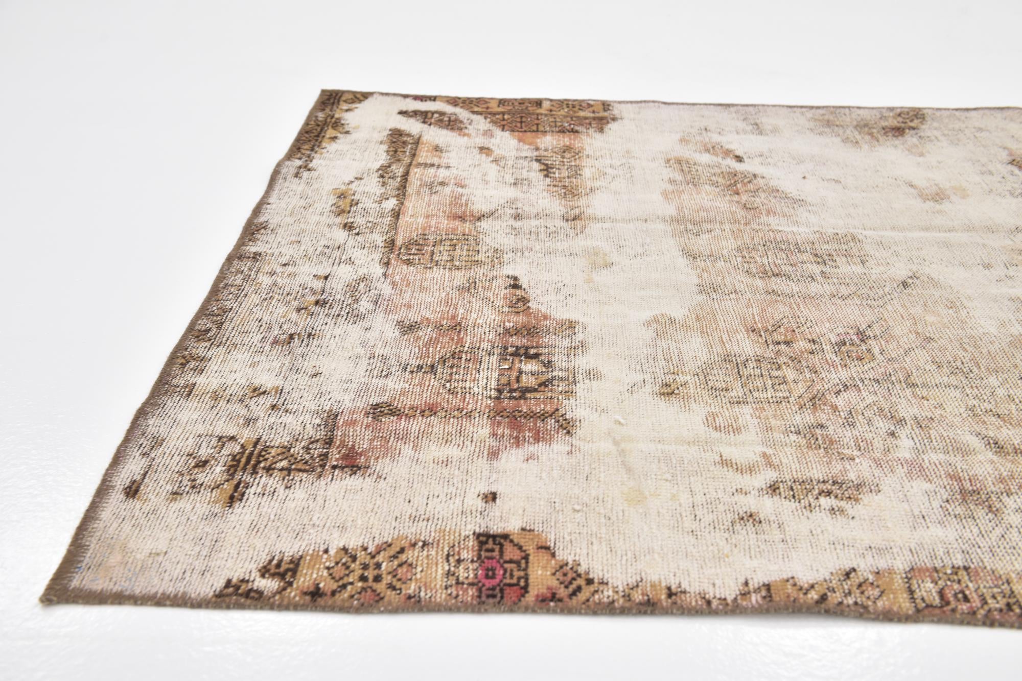 3' 8 x 7' Hand Knotted Ultra Vintage Persian Wool Rug
