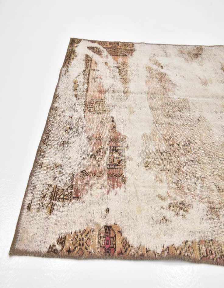 Detail image of 3' 8 x 7'  Hand Knotted Ultra Vintage Persian Wool Rug