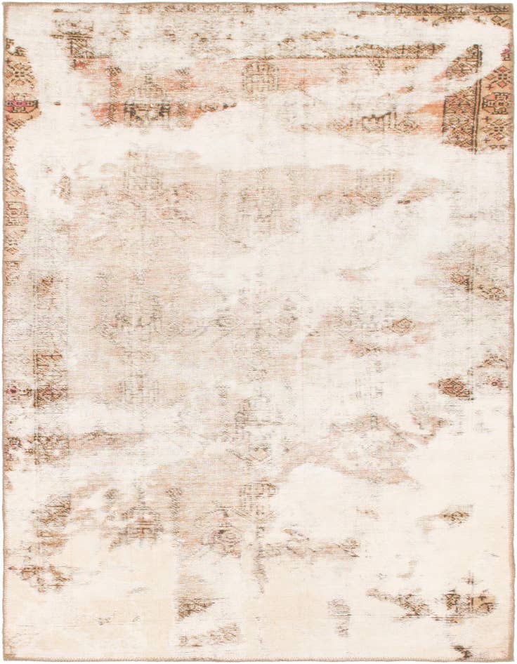 Detail image of 3' 8 x 7' Hand Knotted Ultra Vintage Persian Wool Rug