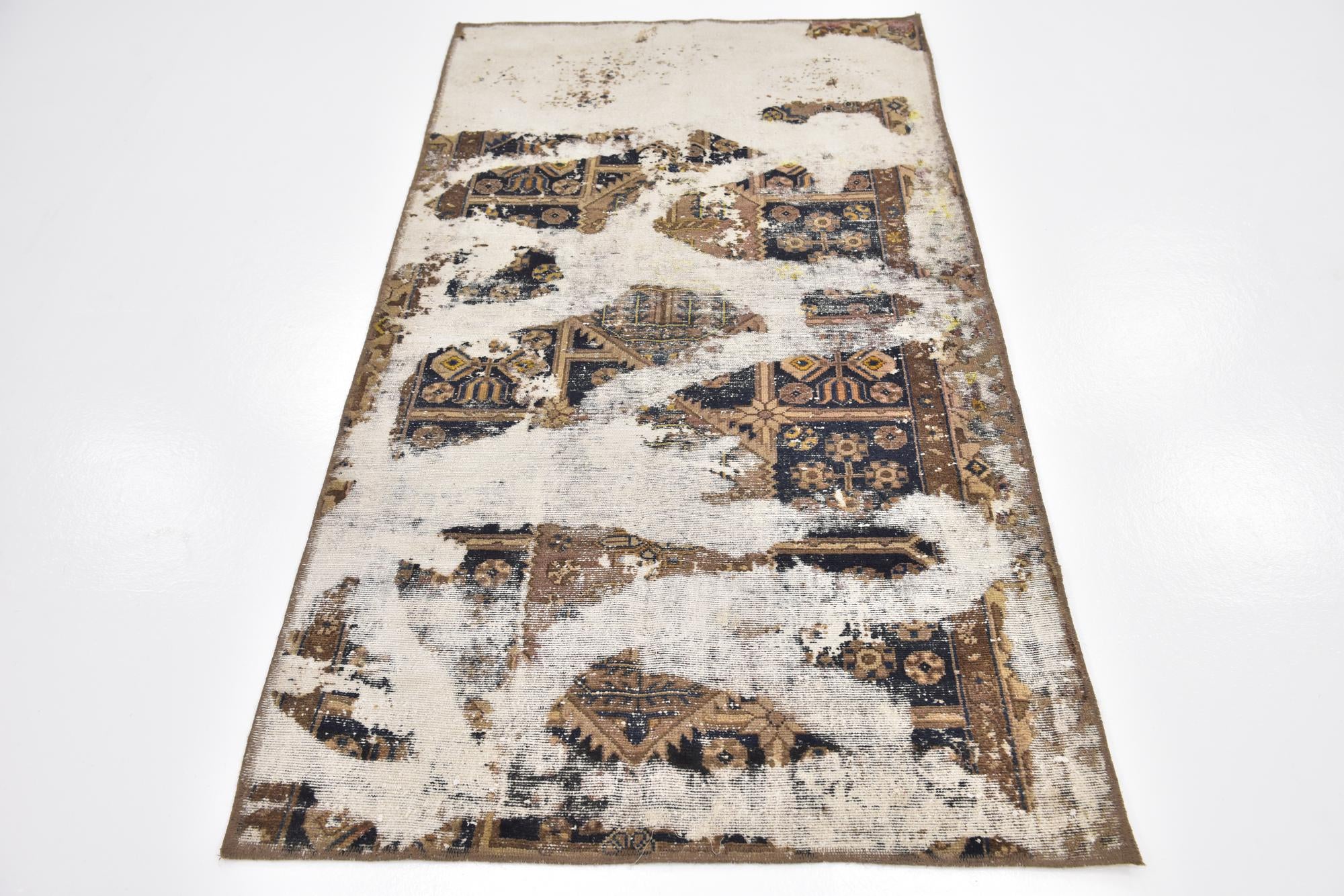3' 3 x 6' Hand Knotted Ultra Vintage Persian Wool Rug