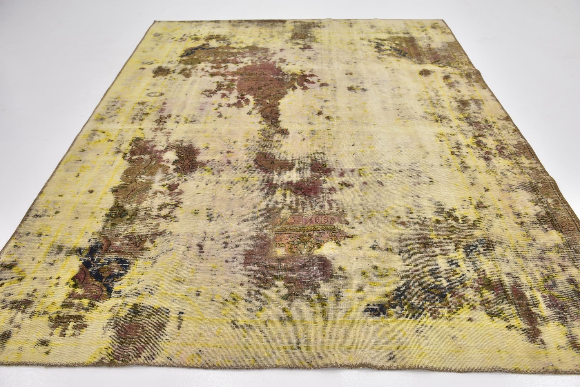220cm x 290cm Hand Knotted Ultra Vintage Persian Wool Rug