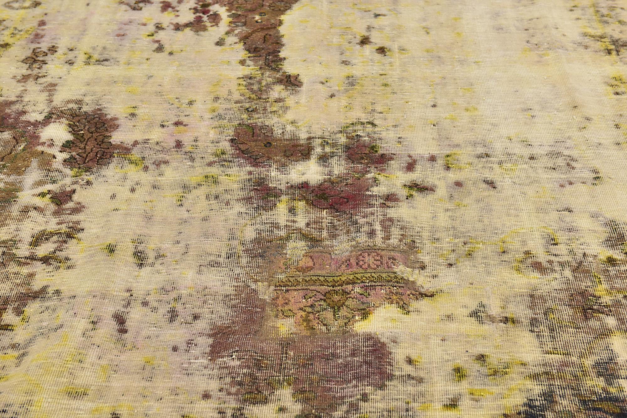 220cm x 290cm Hand Knotted Ultra Vintage Persian Wool Rug