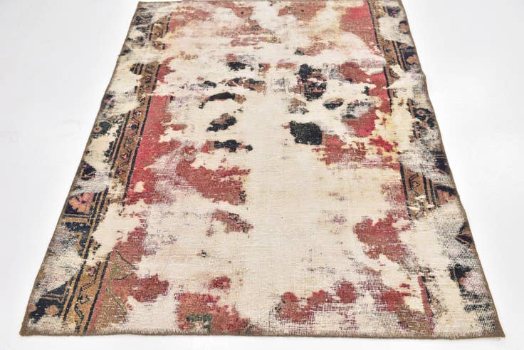 Detail image of 4' x 5' 3 Hand Knotted Ultra Vintage Persian Wool Rug