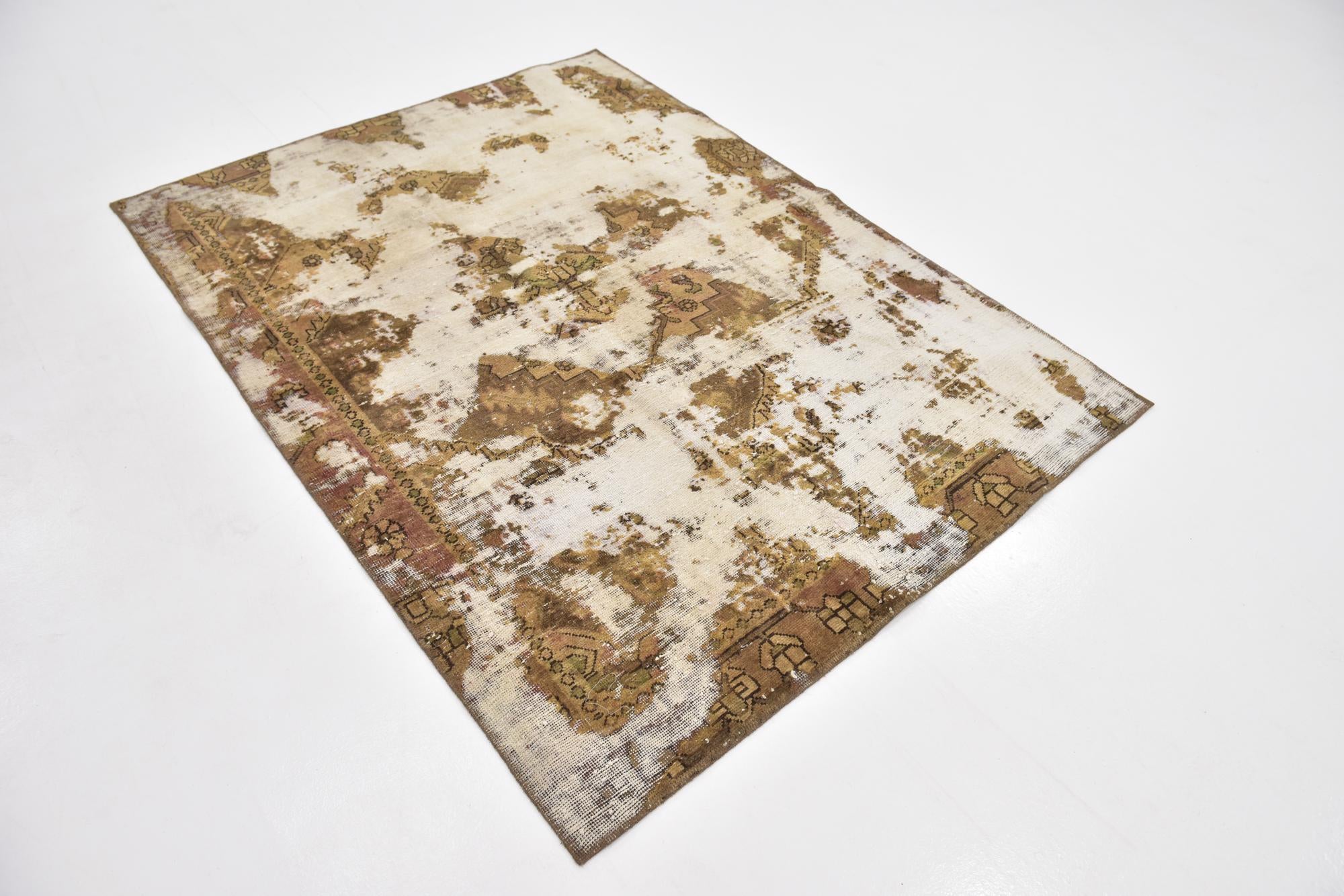 4' 8 x 6' 5 Hand Knotted Ultra Vintage Persian Wool Rug