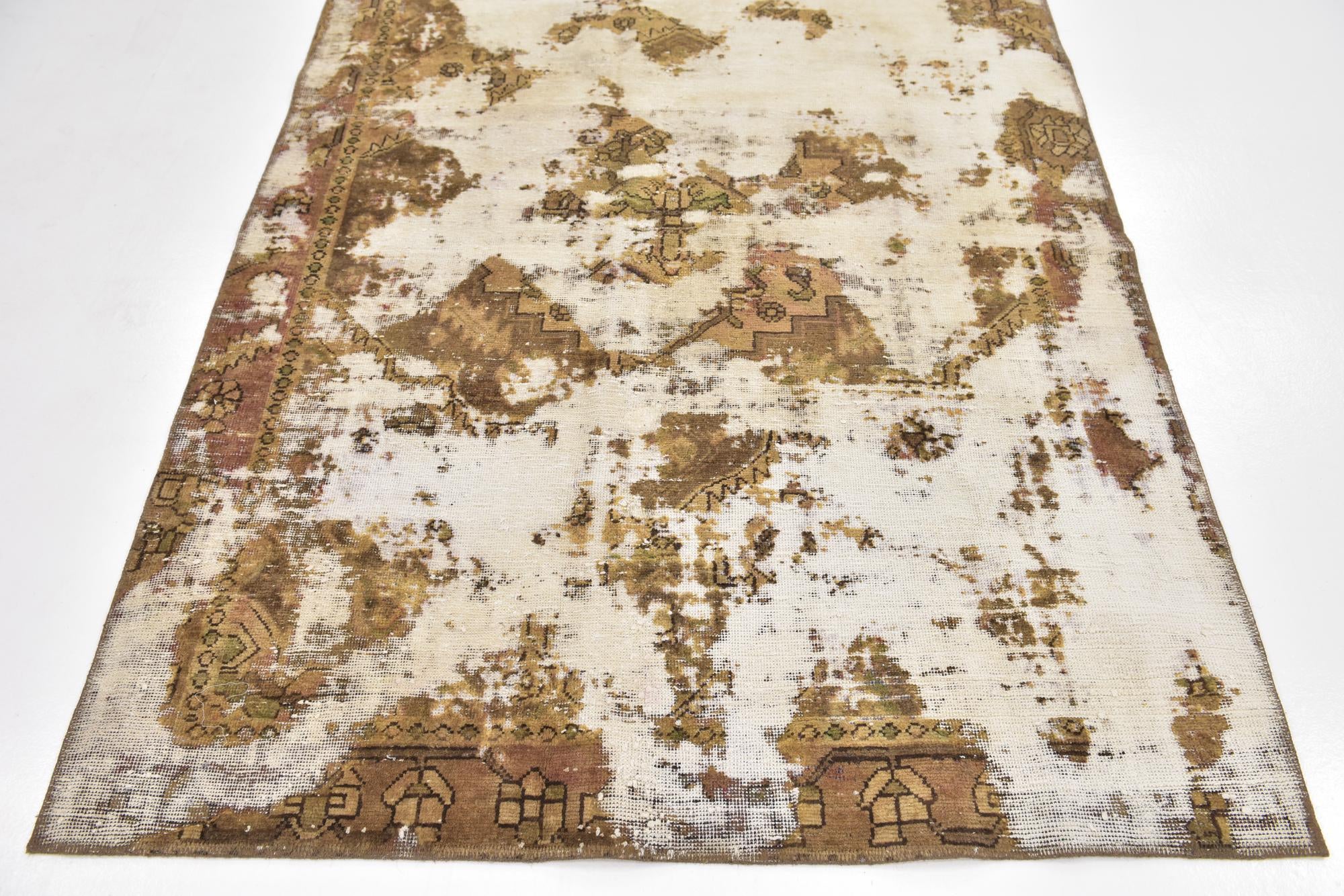 4' 8 x 6' 5 Hand Knotted Ultra Vintage Persian Wool Rug