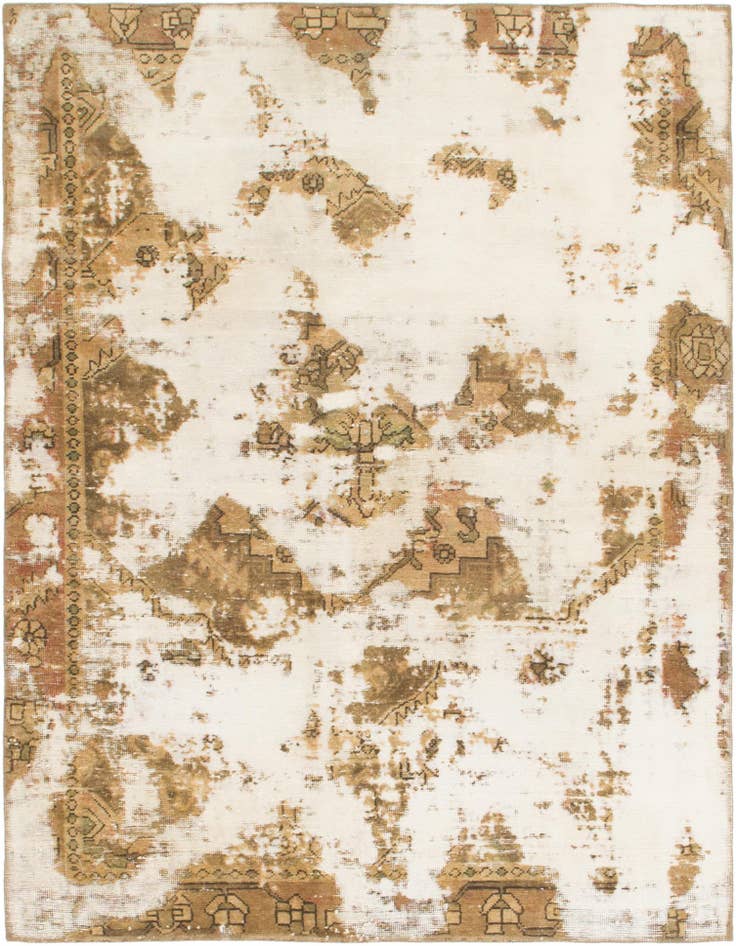 Detail image of 4' 8 x 6' 5 Hand Knotted Ultra Vintage Persian Wool Rug