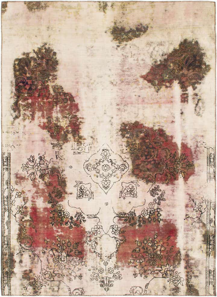 7' 3 x 10' 2 Hand Knotted Ultra Vintage Persian Wool Rug
