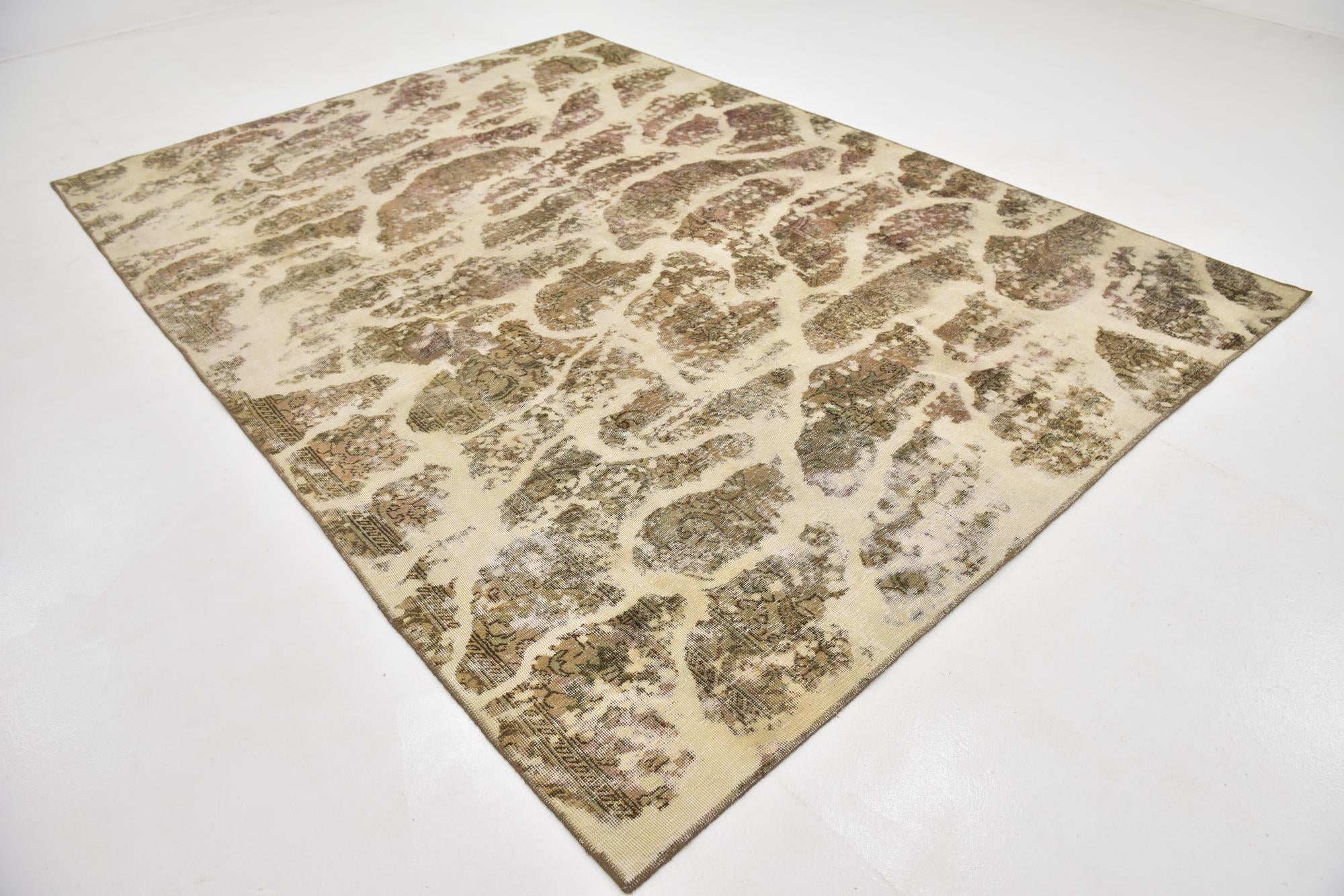 8' x 11' Hand Knotted Ultra Vintage Persian Wool Rug