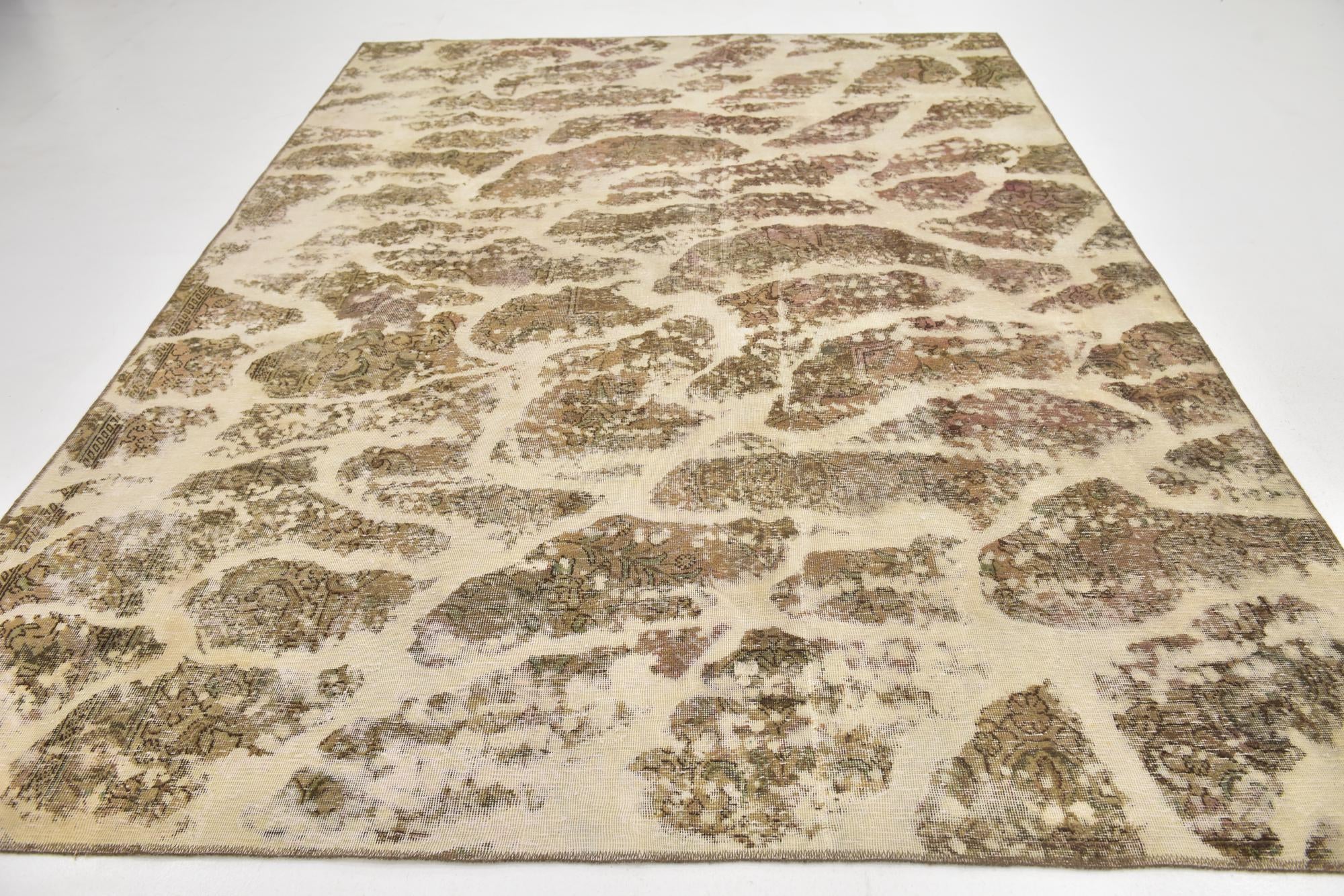 8' x 11' Hand Knotted Ultra Vintage Persian Wool Rug
