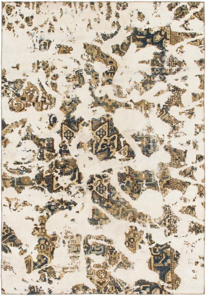 Detail image of 7' 4 x 10' 6 Hand Knotted Ultra Vintage Persian Wool Rug