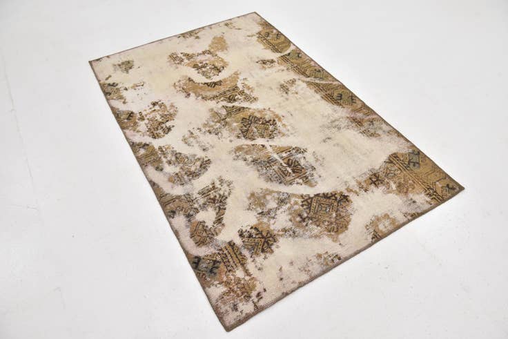 Detail image of 3' 9 x 5' 10 Hand Knotted Ultra Vintage Persian Wool Rug