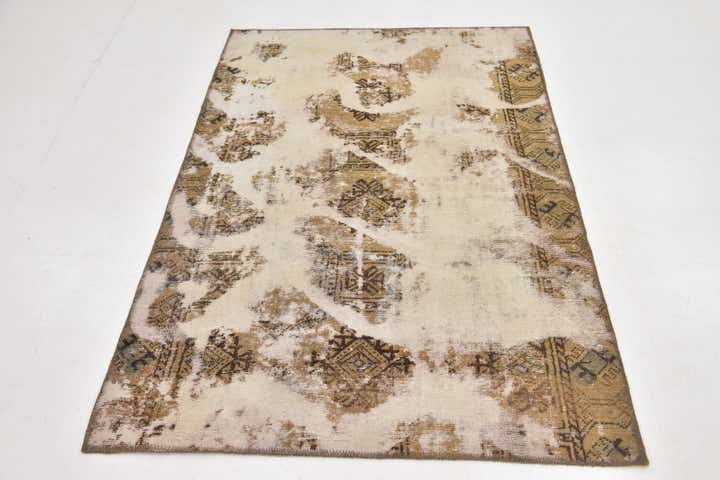 3' 9 x 5' 10 Hand Knotted Ultra Vintage Persian Wool Rug