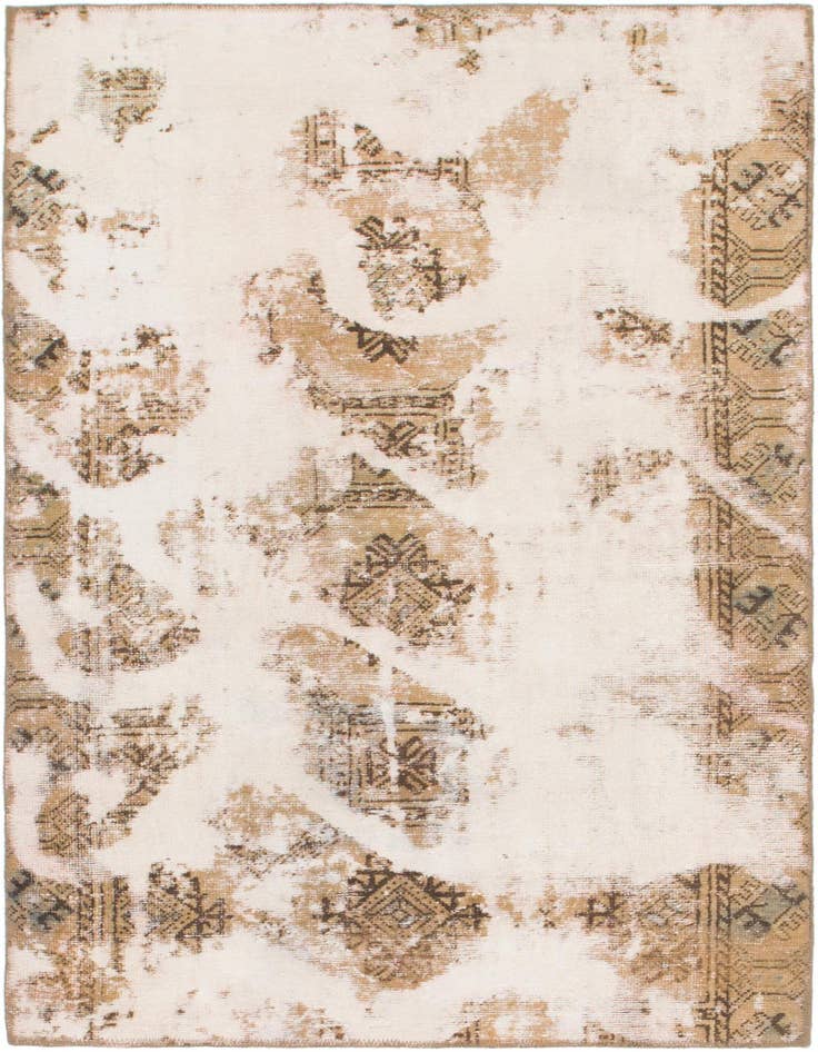 Detail image of 3' 9 x 5' 10 Hand Knotted Ultra Vintage Persian Wool Rug