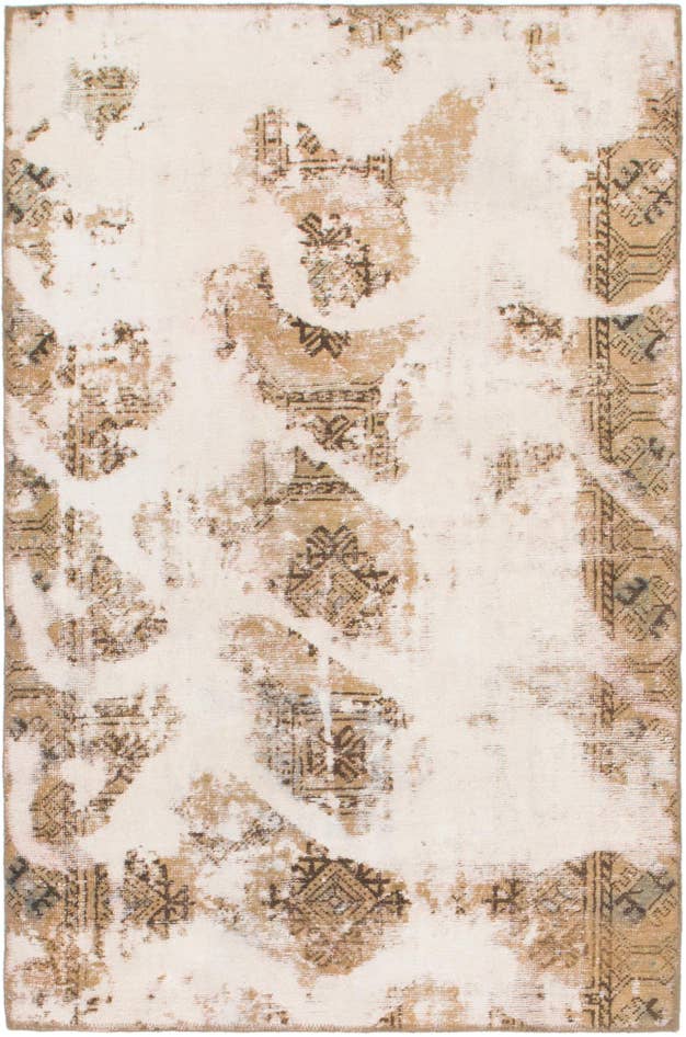Detail image of 3' 9 x 5' 10 Hand Knotted Ultra Vintage Persian Wool Rug