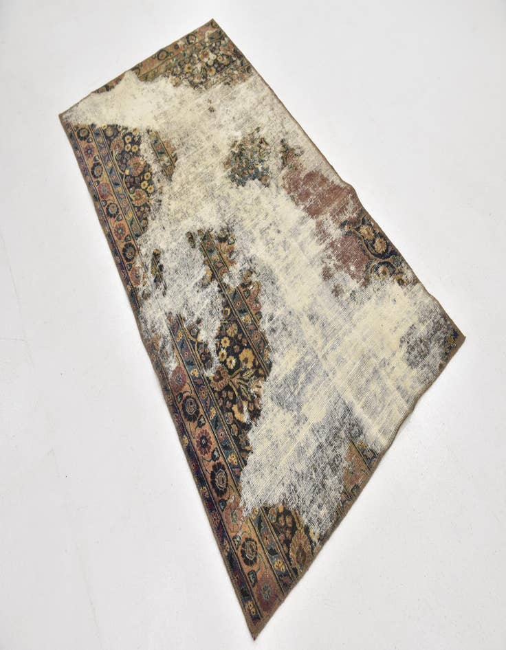 Detail image of 3' 8 x 7'  Hand Knotted Ultra Vintage Persian Wool Rug