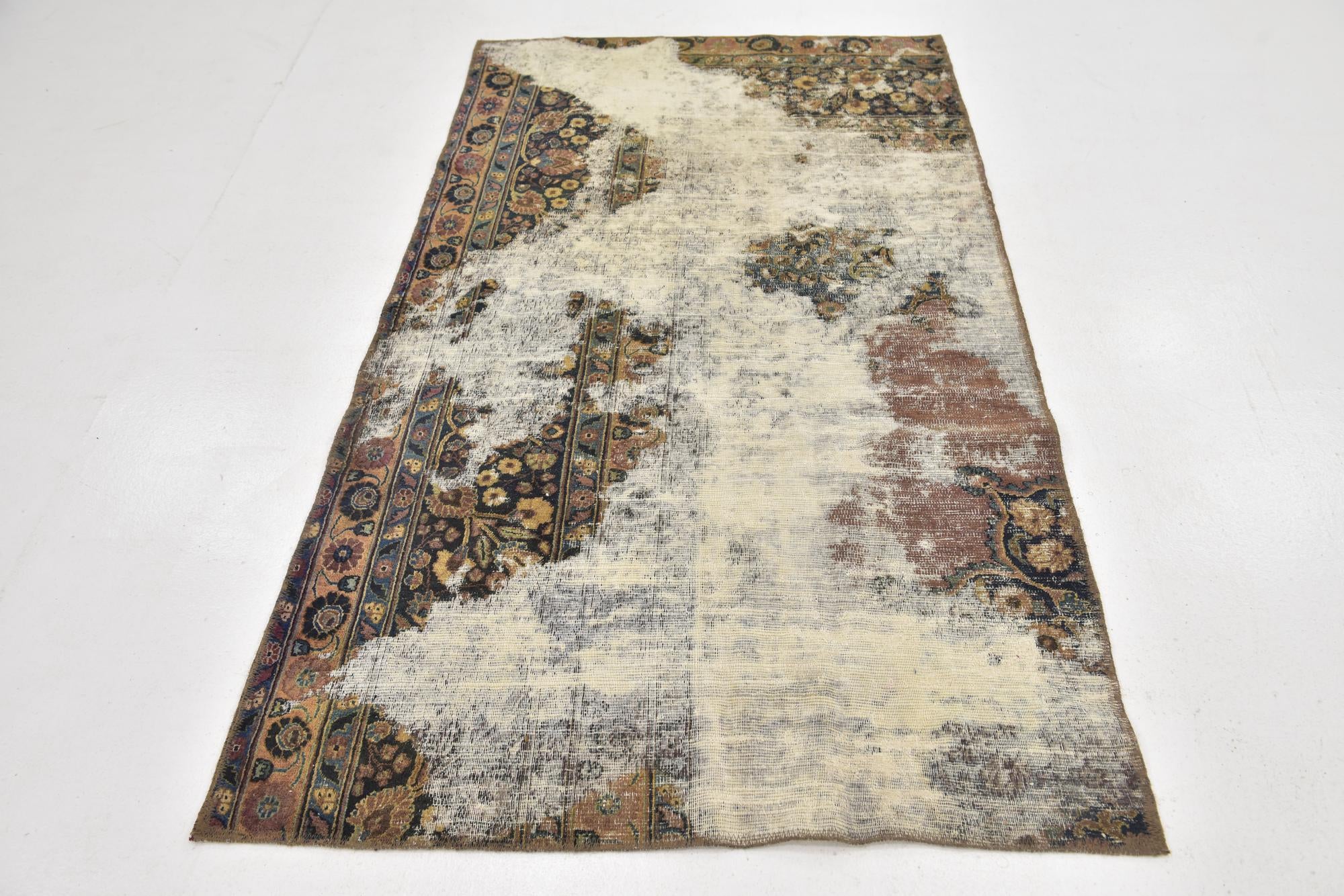 3' 8 x 7' Hand Knotted Ultra Vintage Persian Wool Rug
