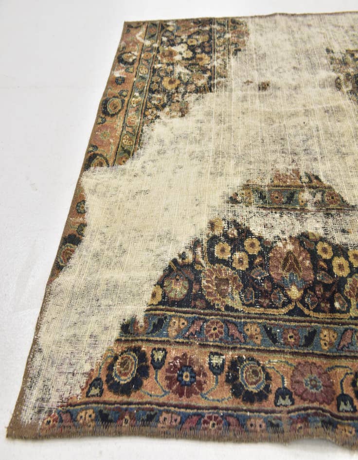 Detail image of 3' 8 x 7'  Hand Knotted Ultra Vintage Persian Wool Rug