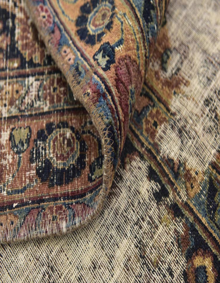 Detail image of 3' 8 x 7'  Hand Knotted Ultra Vintage Persian Wool Rug